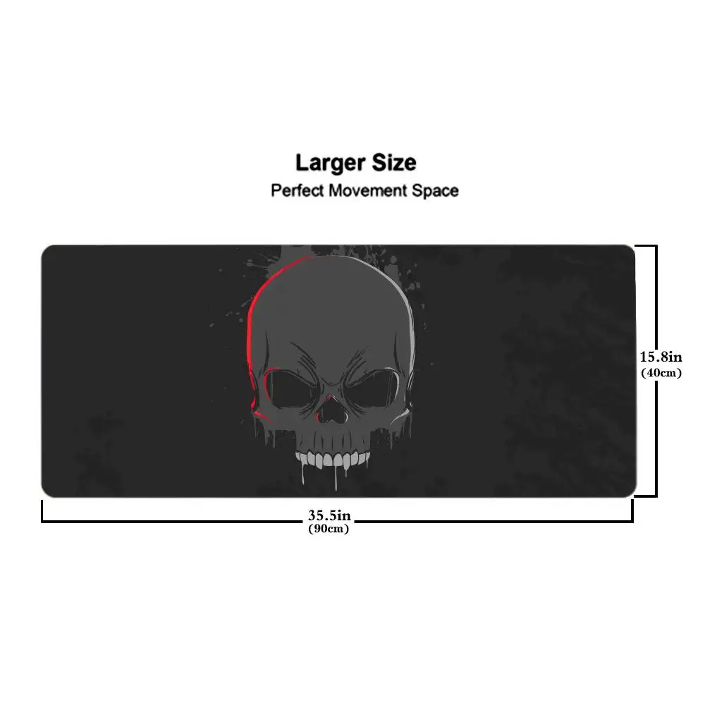 Dark Horror Skull Mauspad Tablet Mauspad Laptop XL Desktop Mauspad, süßes HD Rainbow Gaming Tastaturpad, CSGO Player 90x40