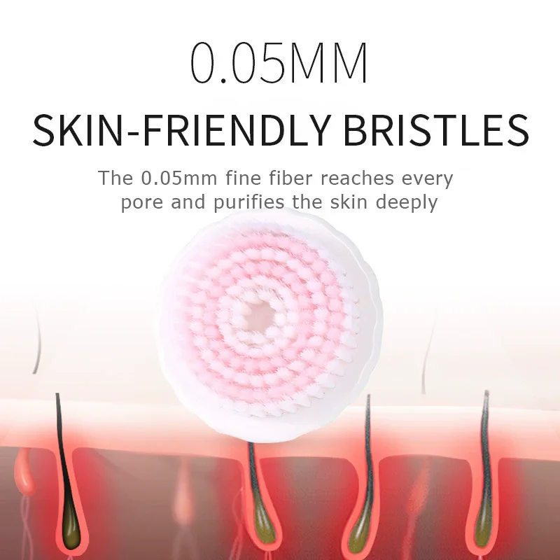 電気超音波フェイシャルクレンザー フェイスマッサージャー クリーナー スクラバー ソニックスキンクリーニング ピーリングツール バイブレーター 黒ずみ除去