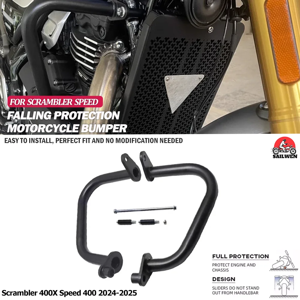 For Scrambler 400X Speed 400 2024 2025 Motorcycle Accessories Crash Bar Frame Engine Guard Bumper Protector