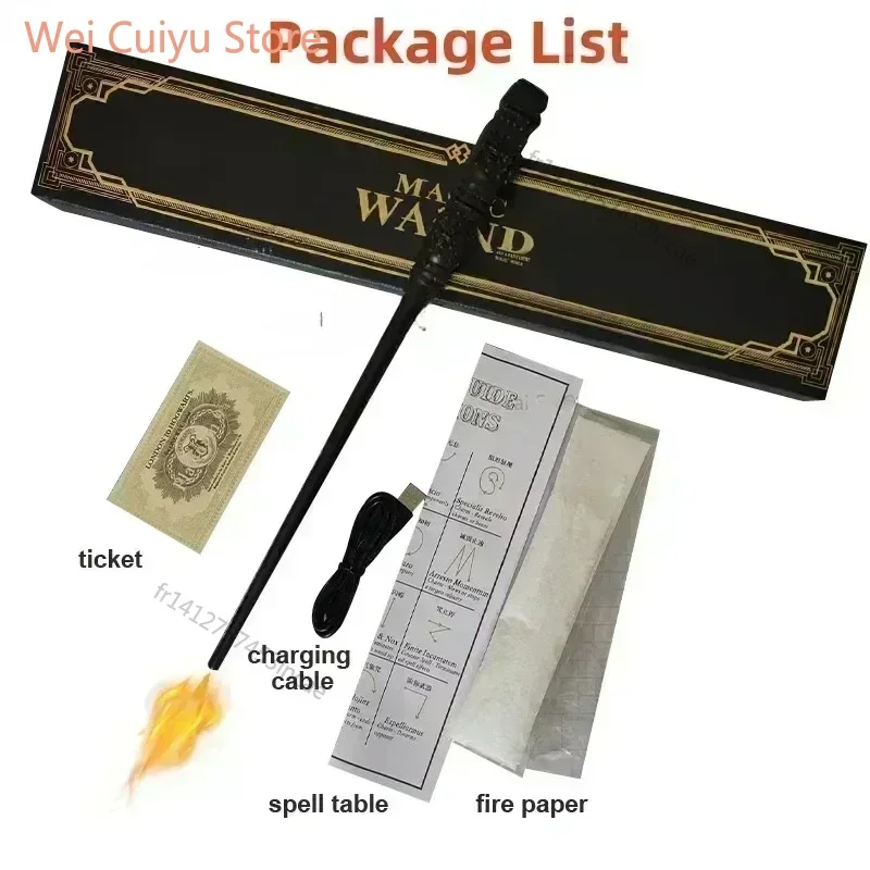 Harries Vuurspuwende magische toverstokken Volledig assortiment magische rekwisieten Glow Magic Wand Halloween Kerst Cosplay Geschenken Speelgoed - afbeelding 2