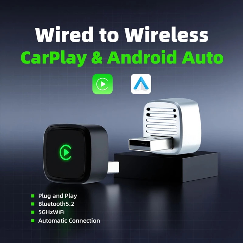 

Новый беспроводной автомобильный смарт-приставка CarPlay 2-в-1 Android Auto Plug and Play 2026