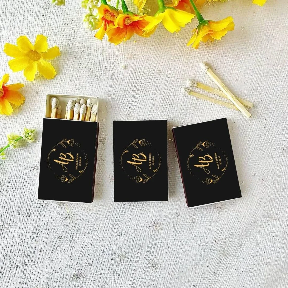 

Свадебные спичечные коробки на заказ, подарки для гостей на свадебный душ, персонализированные спичечные коробки для свадебных сувениров
