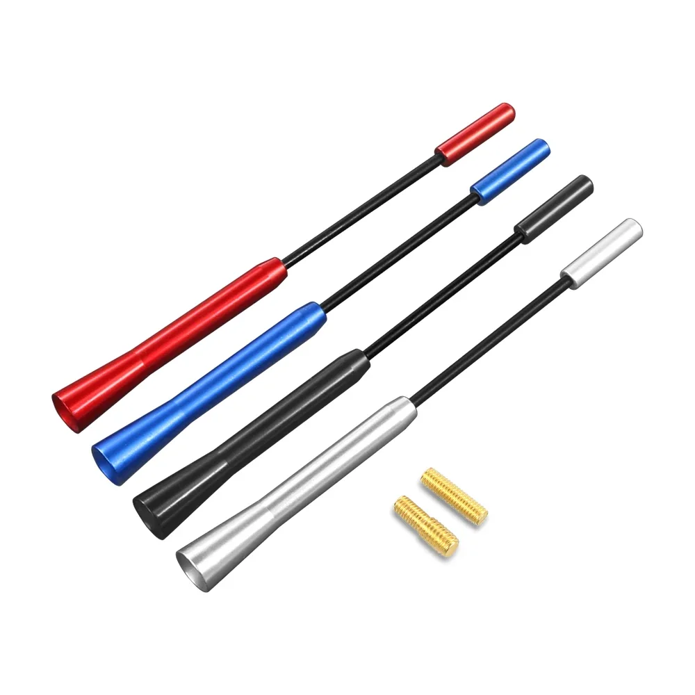 17CM Carbon Fiber Car Radio Roof Antenna Aluminum Aerial Enhance Device For AM/FM Radio Auto Exterior Decoration Accessories