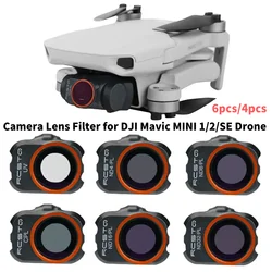 6pcs/4pcs Lens Filters for DJI Mavic Mini 1 2 SE UV/CPL/ND/PL Drone Filter Optical Glass Protective Replacement Set Accessories