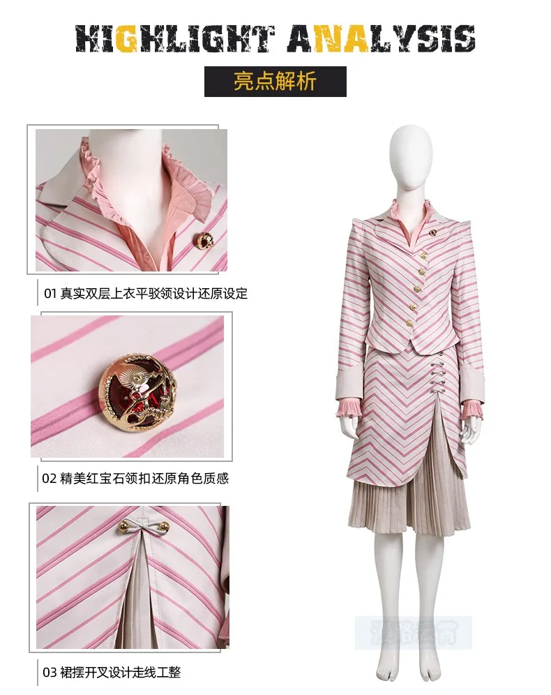 Disfraz de cosplay de Glinda, Halloween, Navidad, juegos de rol, cómic, personalizado, Mooyiyi, nuevo disfraz de rayas de Glinda 2025