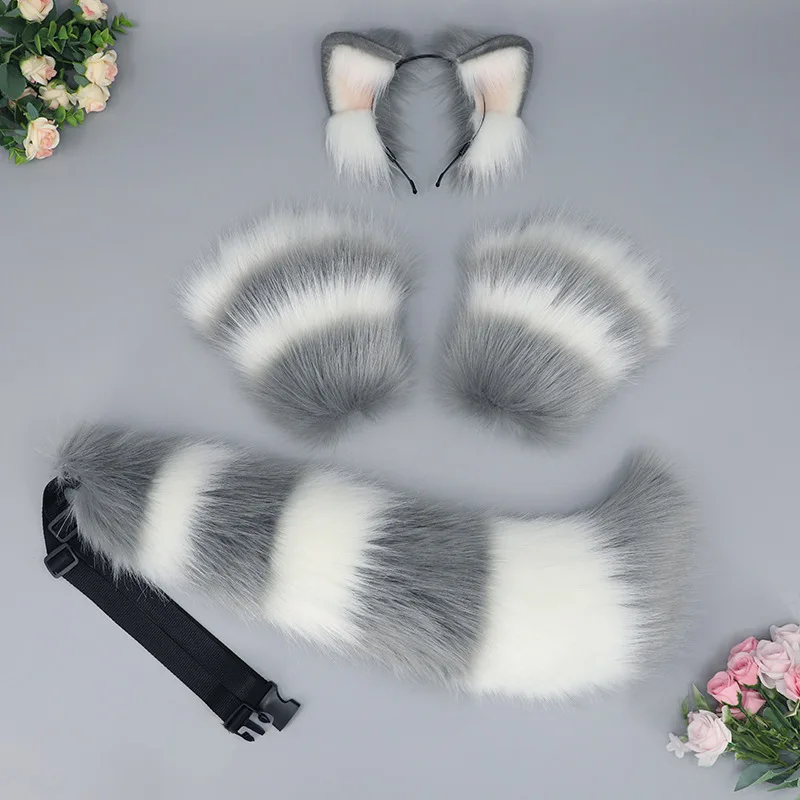 Fox Cat Wolf Ear Headband, Halloween Party Cosplay Costume Prop,Cute Animal Ears Hair Hoop for Women Girls,Fancy Dress Accessory