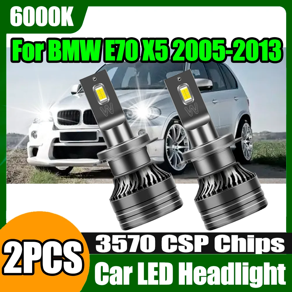 

2X H7 Автомобильная фара 120 Вт 3570 CSP Chips 20000LM Светодиодная фара Canbus No Error 6000K Белая светодиодная фара для BMW E70 X5 2005-2013