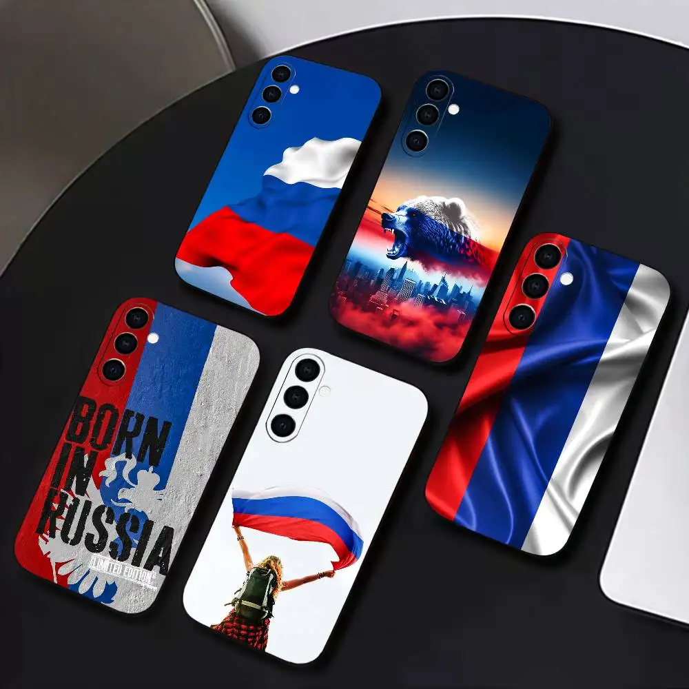 

R-Russia Flag Phone Case For Samsung Galaxy A73,A72,A71,A70,A53,A52,A51,Soft Silicone Black Cover