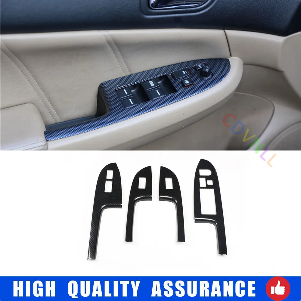 

Для Honda Accord 2004-2007 7-го поколения: накладка на кнопку управления стеклоподъемником из углеродного волокна