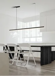 Minimalist restaurant chandelier modern simple and atmospheric Nordic designer long strip office dining table bar lamp