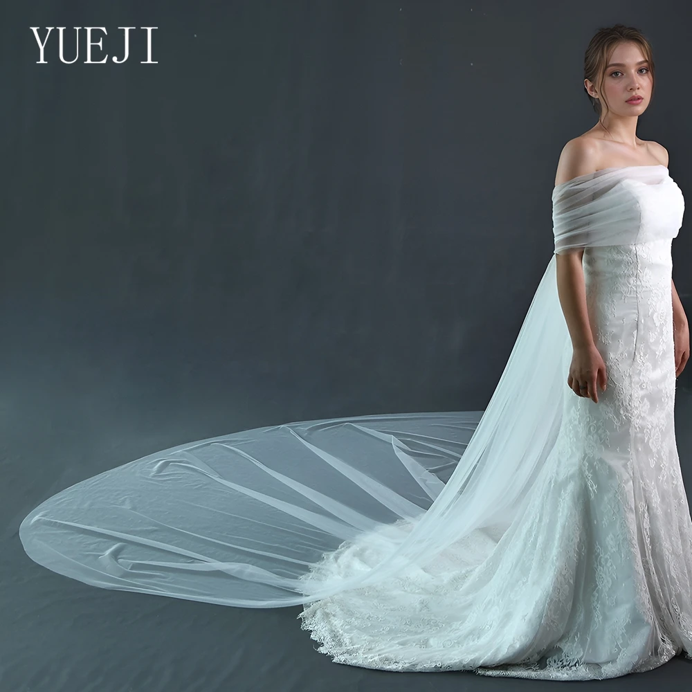 

YUEJI Elegant Pleated Bridal Cape Vestido De Festa De Casamento Mangas Para Vestido De Novia Desmontable YJG87