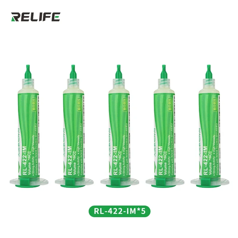 

RELIFE RL-422-IM Lead-free Halogen-free Solder Paste Special Flux For Maintenance Solder Tools Safety Environmental Protection