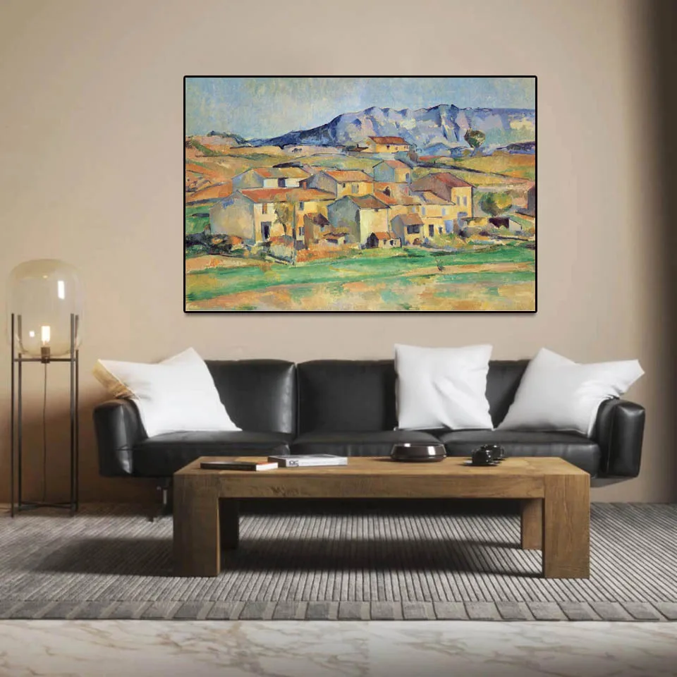 لوحة زيتية مرسومة يدويًا عالية الجودة من Mont Sainte-Victoy بواسطة Paul Cezanne لوحة زيتية للمناظر الطبيعية ديكور فني جداري من القماش