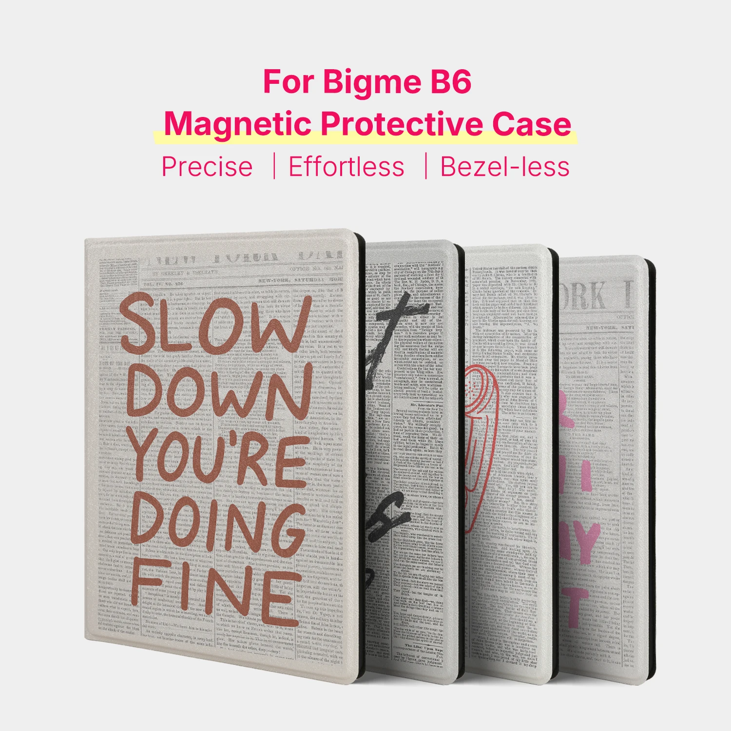 Murmole Vintage Newspaper Magnetic Case for Bigme B6 6