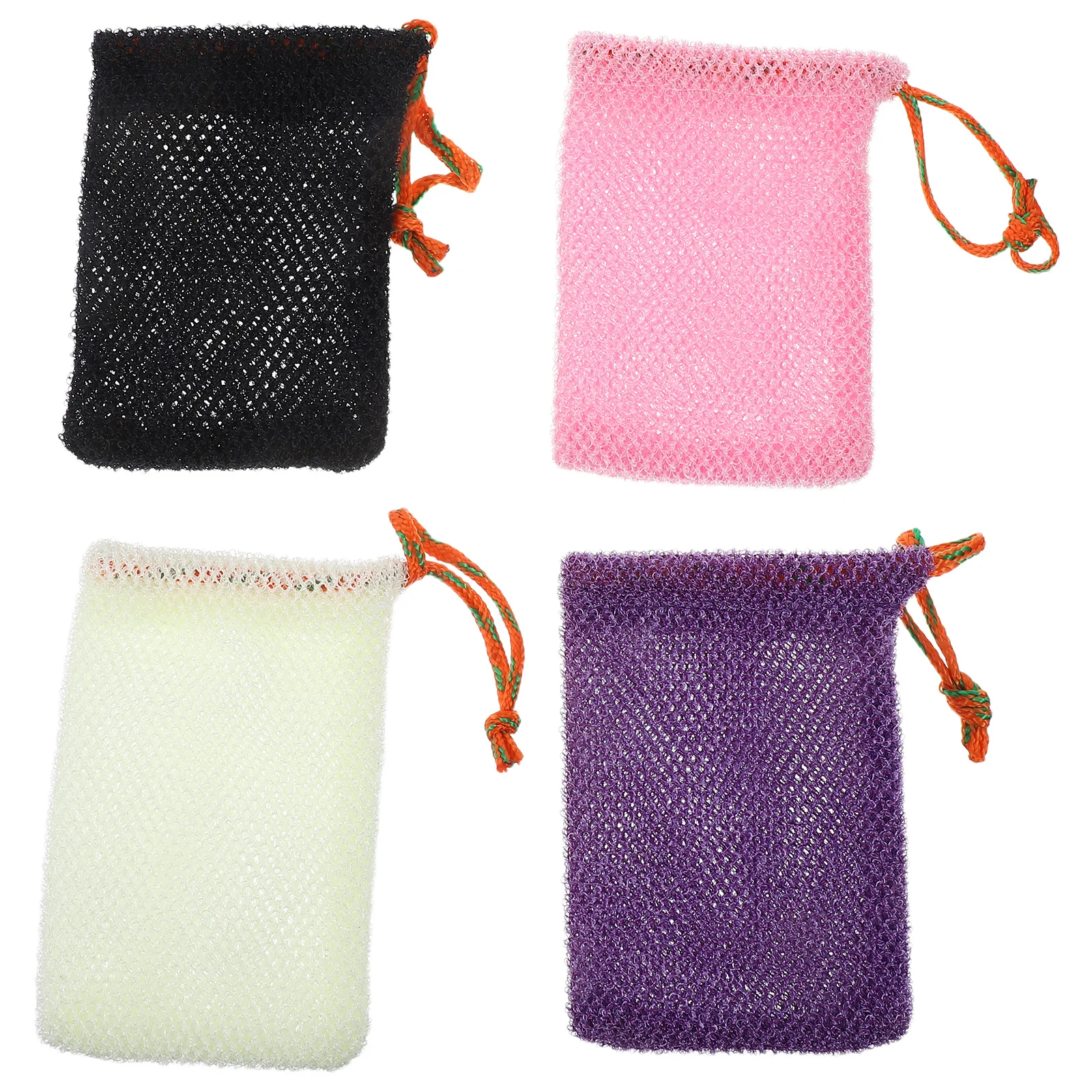 

4Pcs Mesh Soap Net Bag for Bar Soap Exfoliating Body Scrubber Quick Drying Shower Pouch with Anti-Slip Grip Travel Friendly