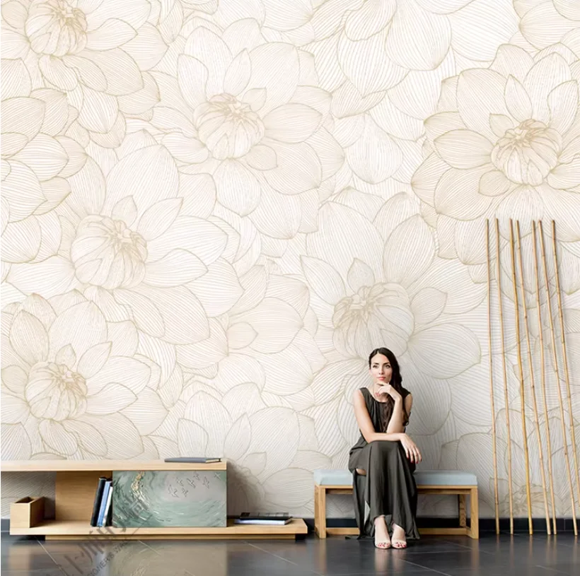 

Индивидуальные фотообои любого размера: новые свежие цветочные обои для спальни, французские цветочные 3D-декоративные панно для стены за телевизором.