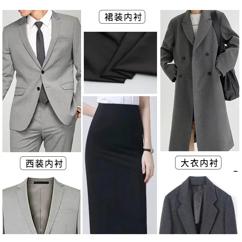 High Density Soft Breathable Lining Fabric For Dress Lining Coat And Suit Lining, Handmade DIY Clothing Fabric 0.5m/1m/2m TJ0058