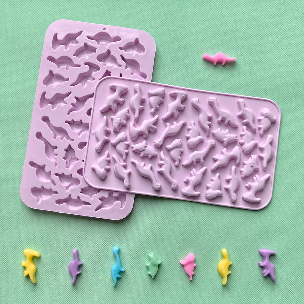 Stampo in silicone per cioccolato a forma di 30 cavità (dinosauro piccolo), stampo per caramelle 3D, utilizzato per caramelle morbide, strumenti per decorare torte