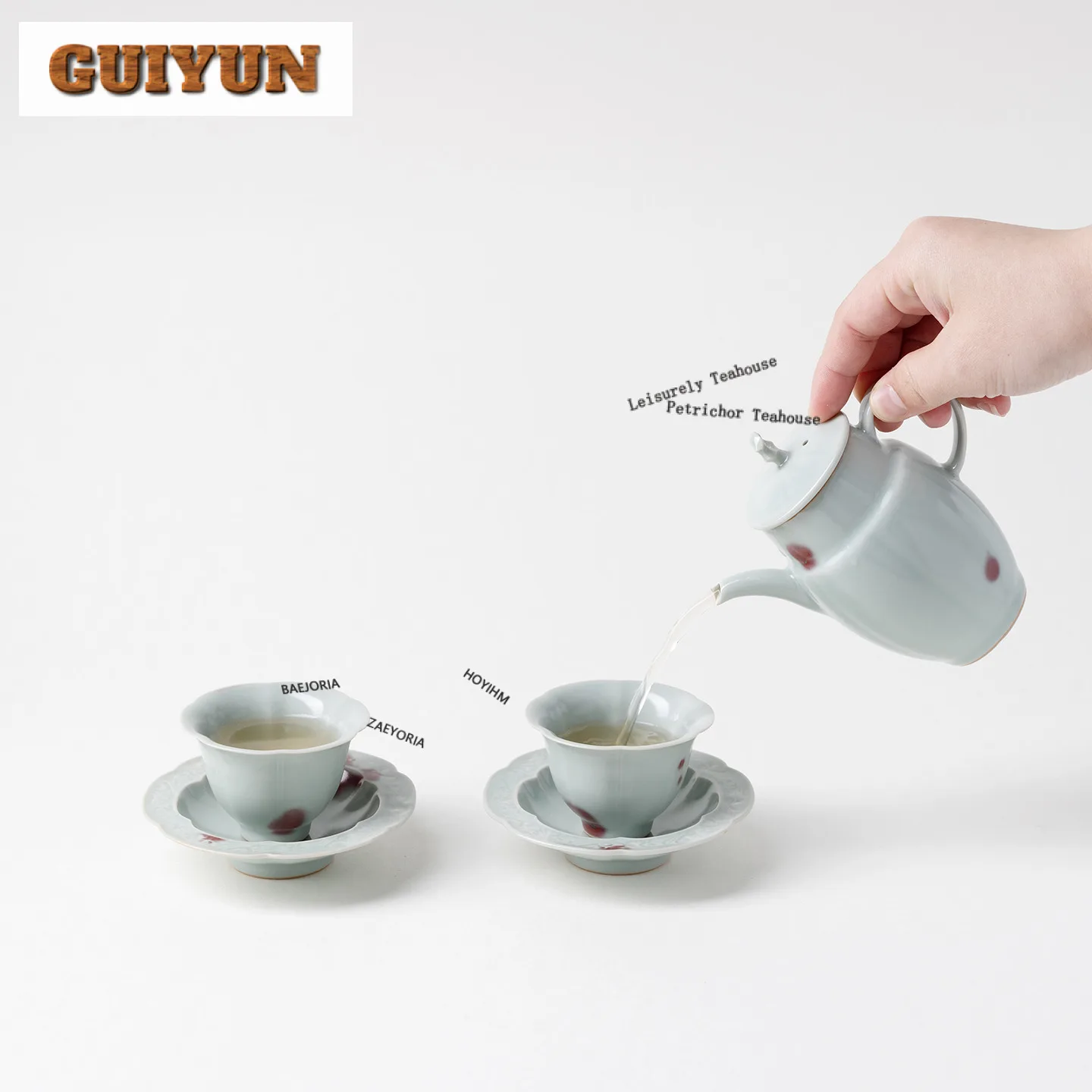 Azure Ru Kiln Jun Porcelain Tea Set Complete Set Aesthetic Tea Ceremony Set Teapot And Tea Cup Set Cha Supplies Decoration