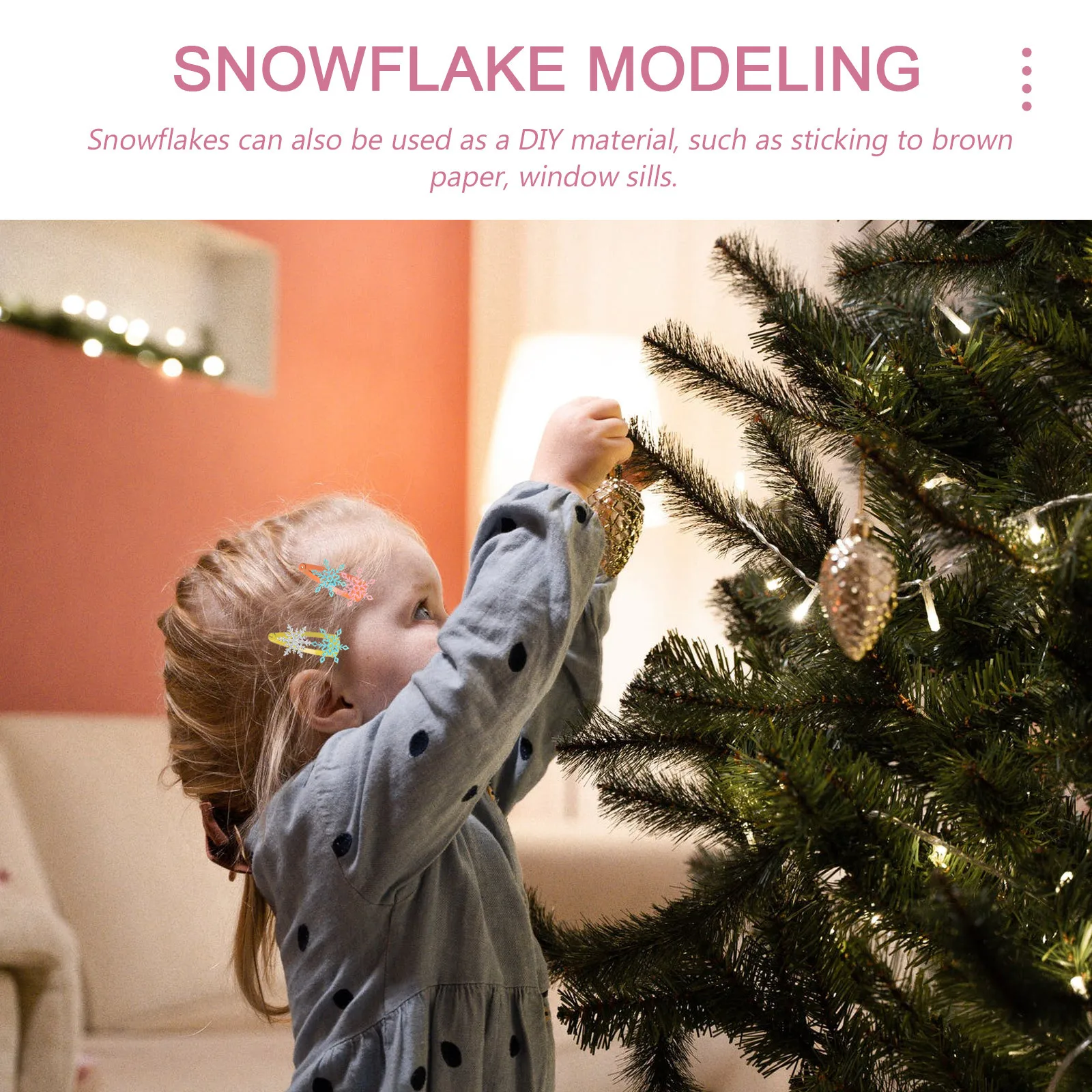 

50Pcs Hairpin Materials DIY Snowflake Patch Mini Cute Handcrafted Accessories for Children Clothing Cellphone Shell Decoration