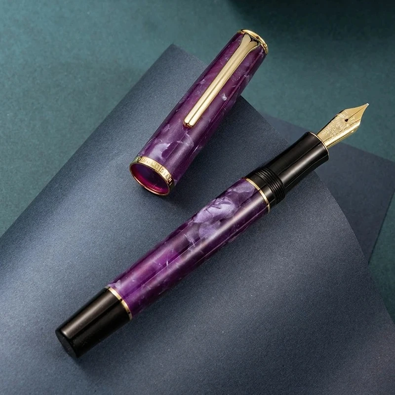 

Перьевая ручка Hongdian N12, перо EF F, высококачественная акриловая подарочная ручка для студентов-деловых, поршневые чернильные ручки для письма, школьные принадлежности