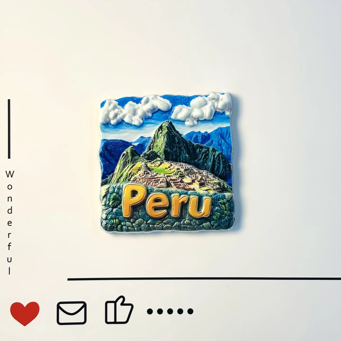 Perú, atracciones turísticas famosas, montañas Machu Picchu, recuerdos de turismo escénico, pegatinas magnéticas para refrigerador