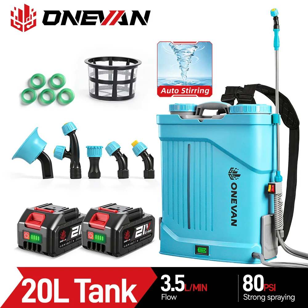 ONEVAN 20L Hochdruck-Elektrosprüher Rucksack-Akku Landwirtschaftliche Bewässerung Gartenwerkzeuge für Makita 18V Akku