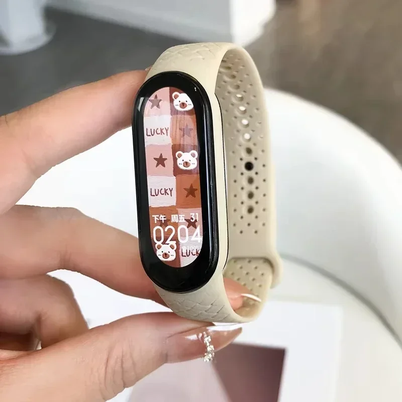 Xiaomi Mi Band 7 NFC対応 カーボンファイバーストラップ リストバンド スマートウォッチ MIband 5 シリコンブレスレット correa Mi Band 4 5 3 6 アクセサリー