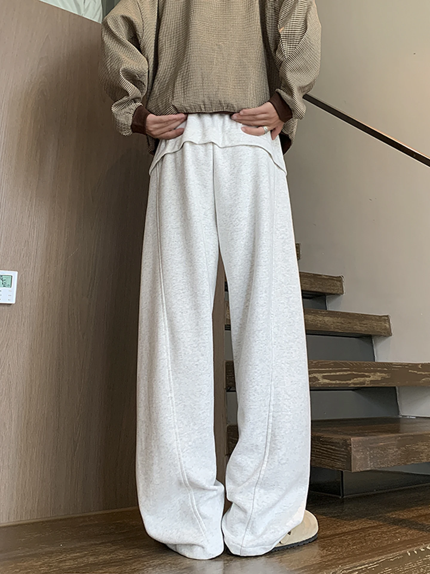 

Casual Straight Loose Patchwork Bend Knife Men's Pants Autumn Winter American Brand Long Pants 2025 New Sle Cotton Polyester