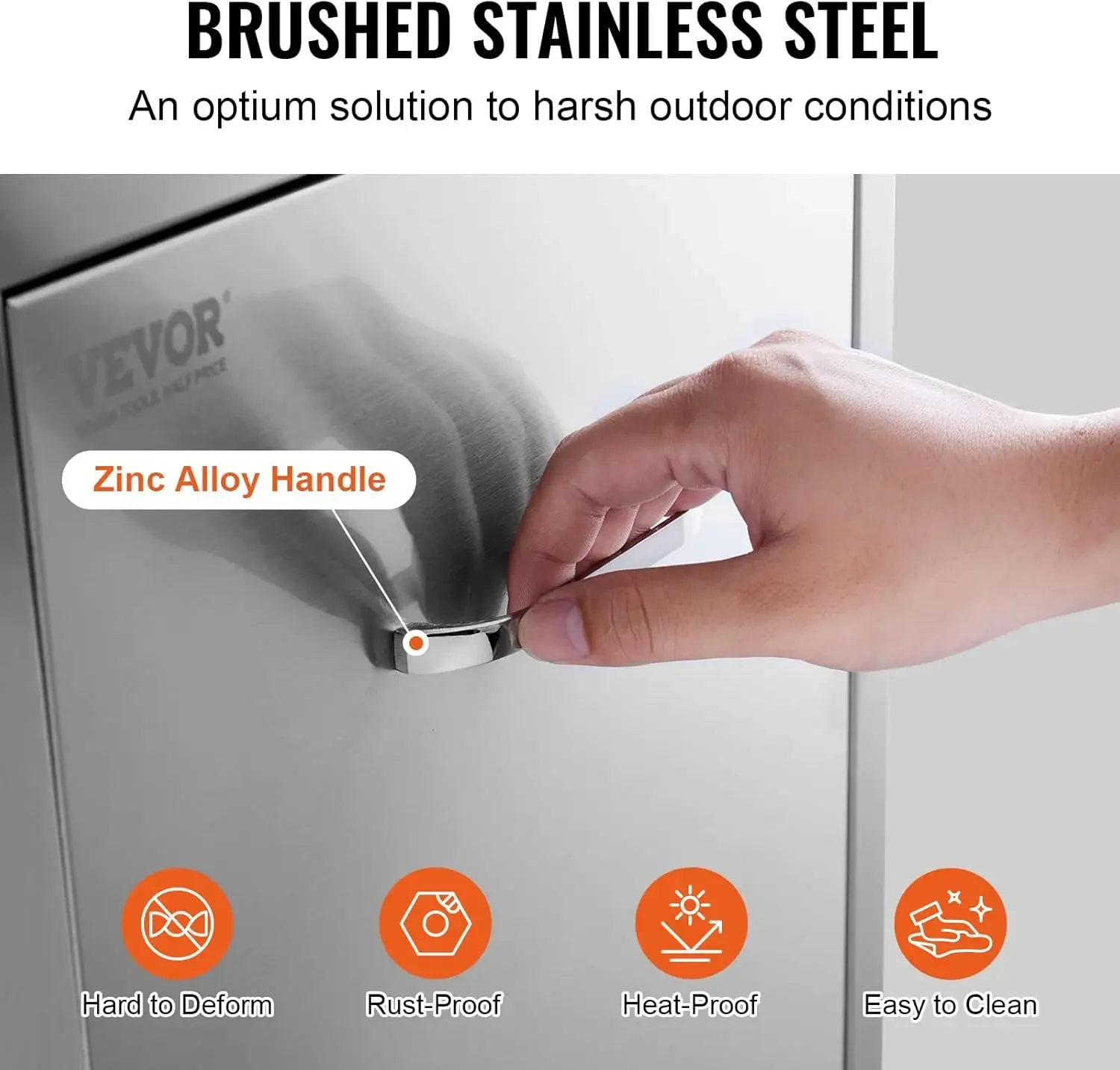 Trash Drawer 13.4"W x 25.7"H x 19.6"D Lower Sliding Rails Stainless Steel Roll Out Trash Bin Pull Out Tray Outdoor Kitchen Trash