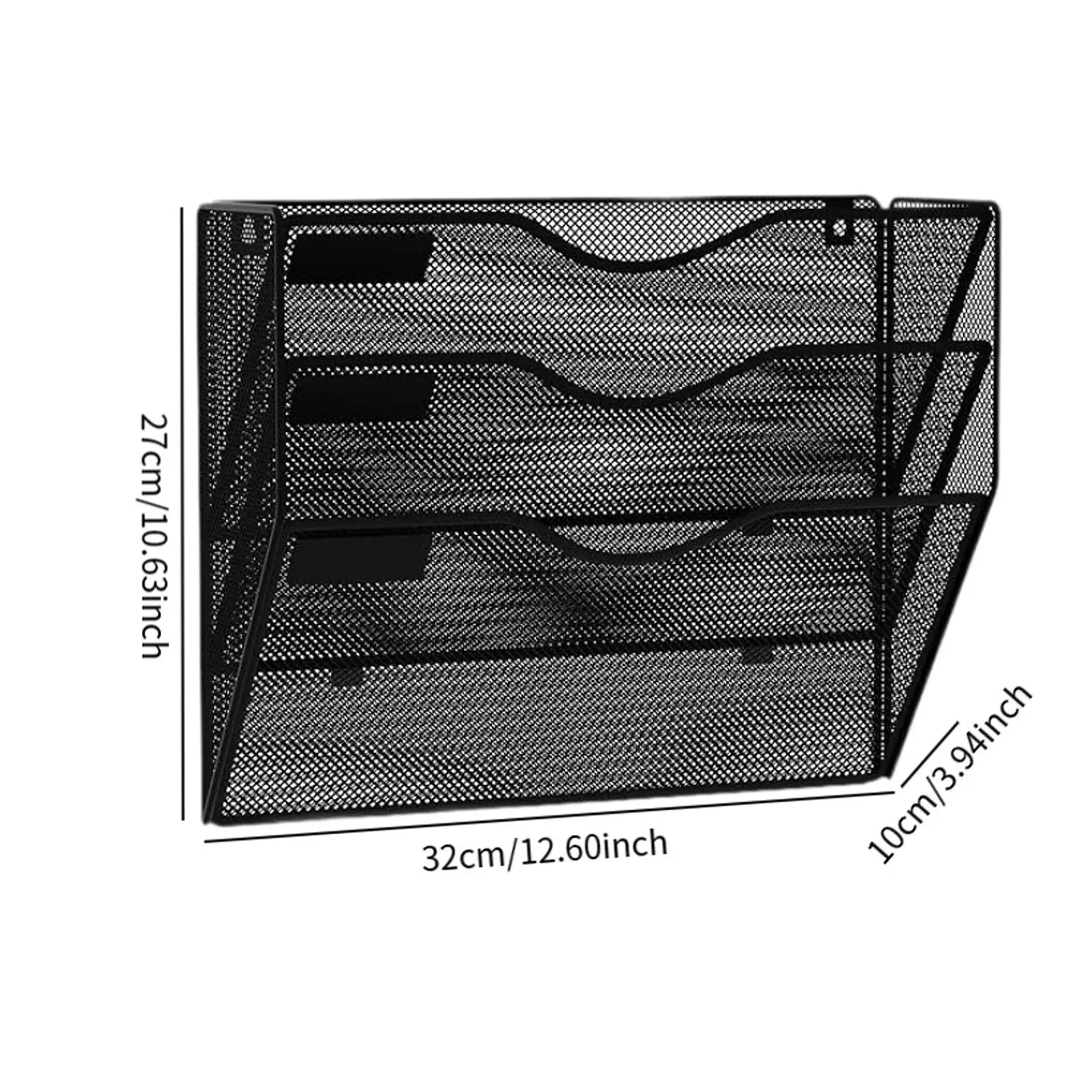 Mesh Wall File Organizer Wall Mounted Holder Clipboard Storage Magazines Rack 3