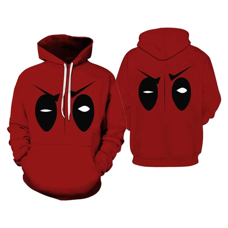 Superhero Deadpool Hoodie Cosplay Costume Men's Jacket Hooded Adult Movie Role Play Sweatshirt Pullover Christmas Halloween Coat