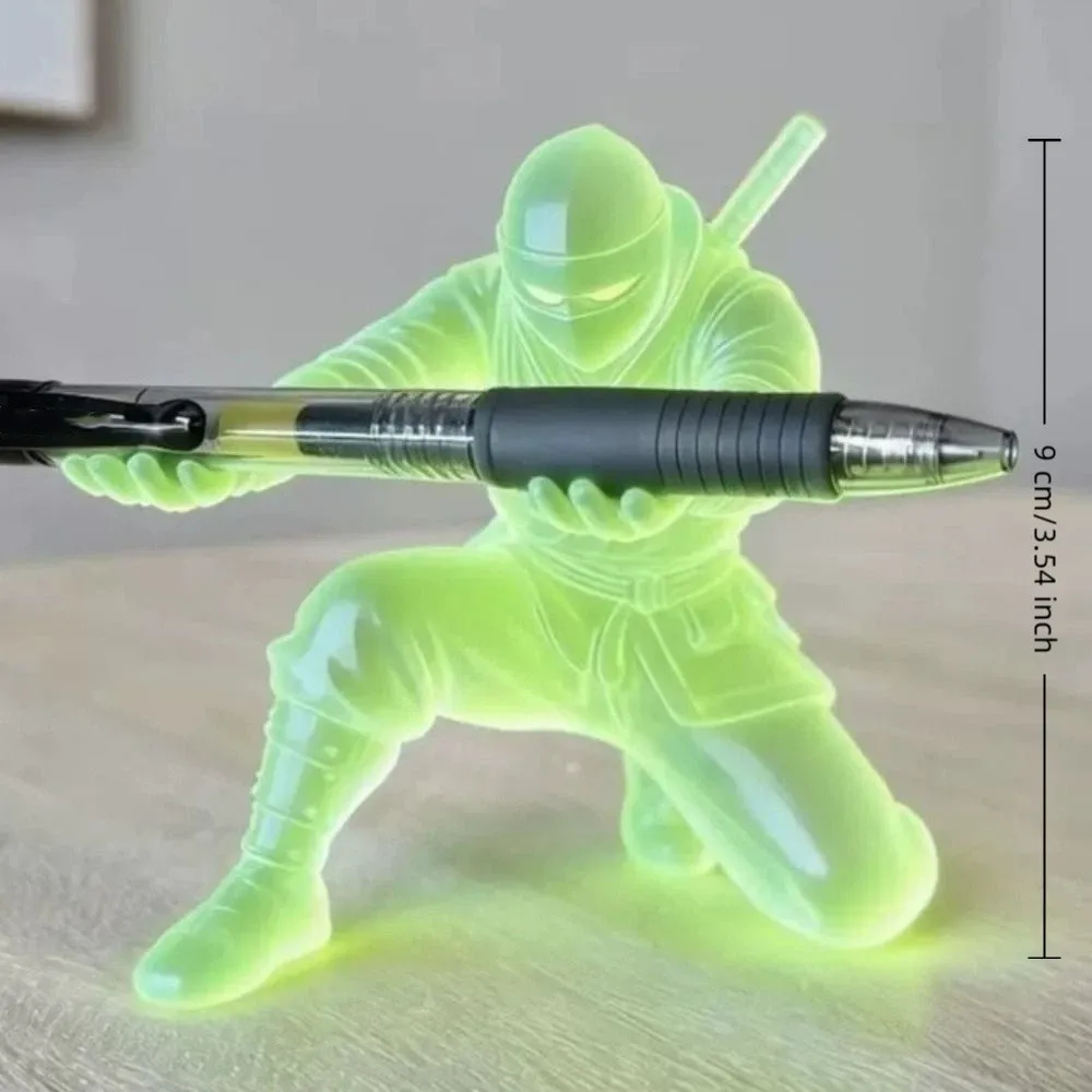 3D Printed Luminous Ninja Pen Holder Ninja Character Multi-Functional Desk Ninja Ornament Plastic Ninja Shaped Pen Stand Office view 6