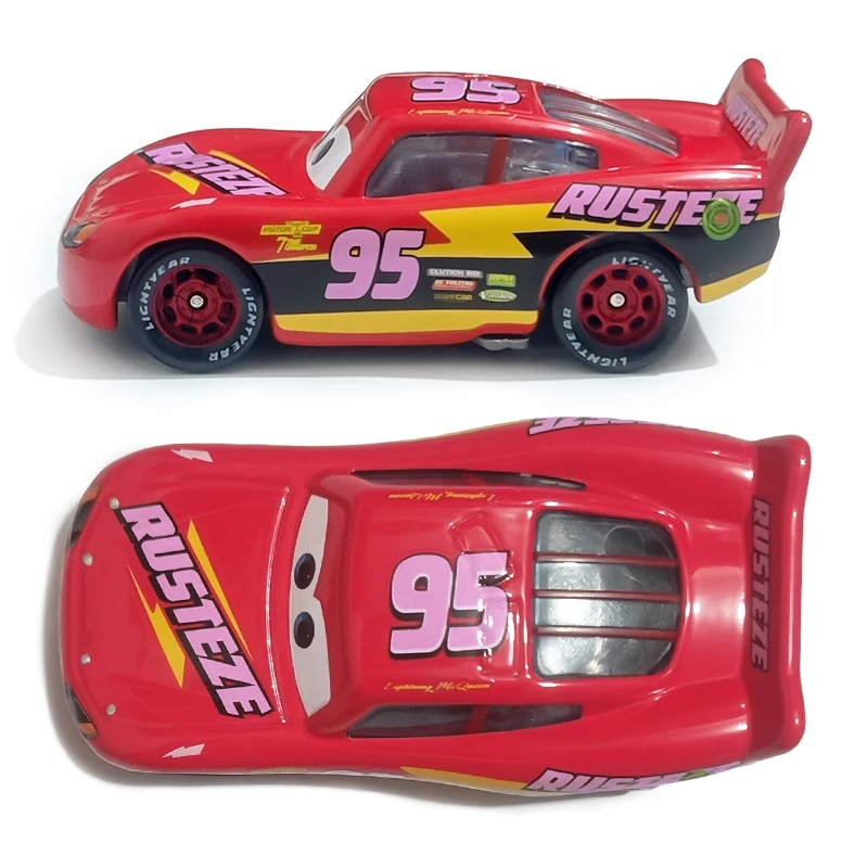 Cars 3 Rusteze Piston Cup Race Lightning McQueen Anime-Figur Rennspielzeug 1/55 Metall-Modellauto Kindergeburtstagsgeschenke