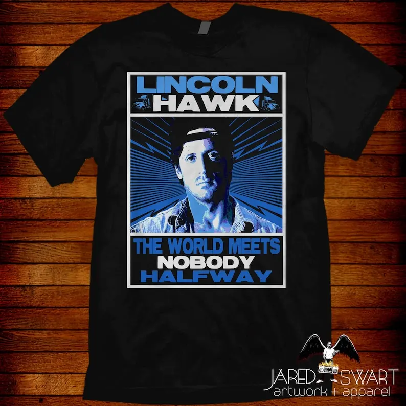 Over the Top Lincoln Hawk t-shirt 80s. Sizes S M L XL 2XL 3XL 4XL 5XL also in ladies fit S-2XL