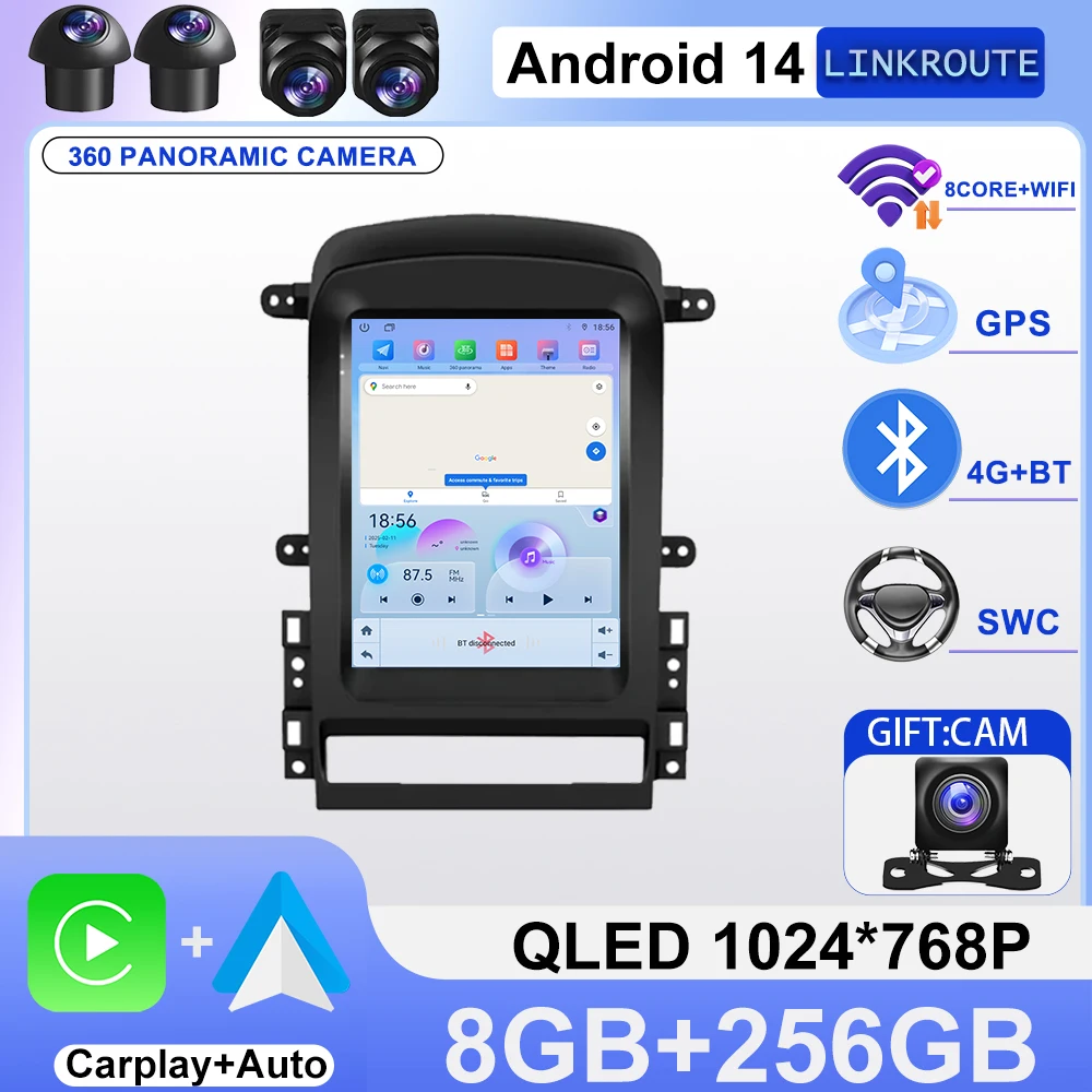 

9.7 inch 2 Din Android 14 For Chevrolet Captiva 2006-2012 Auto Radio Head Unit multimedia player Wireless Carplay GPS Navigation
