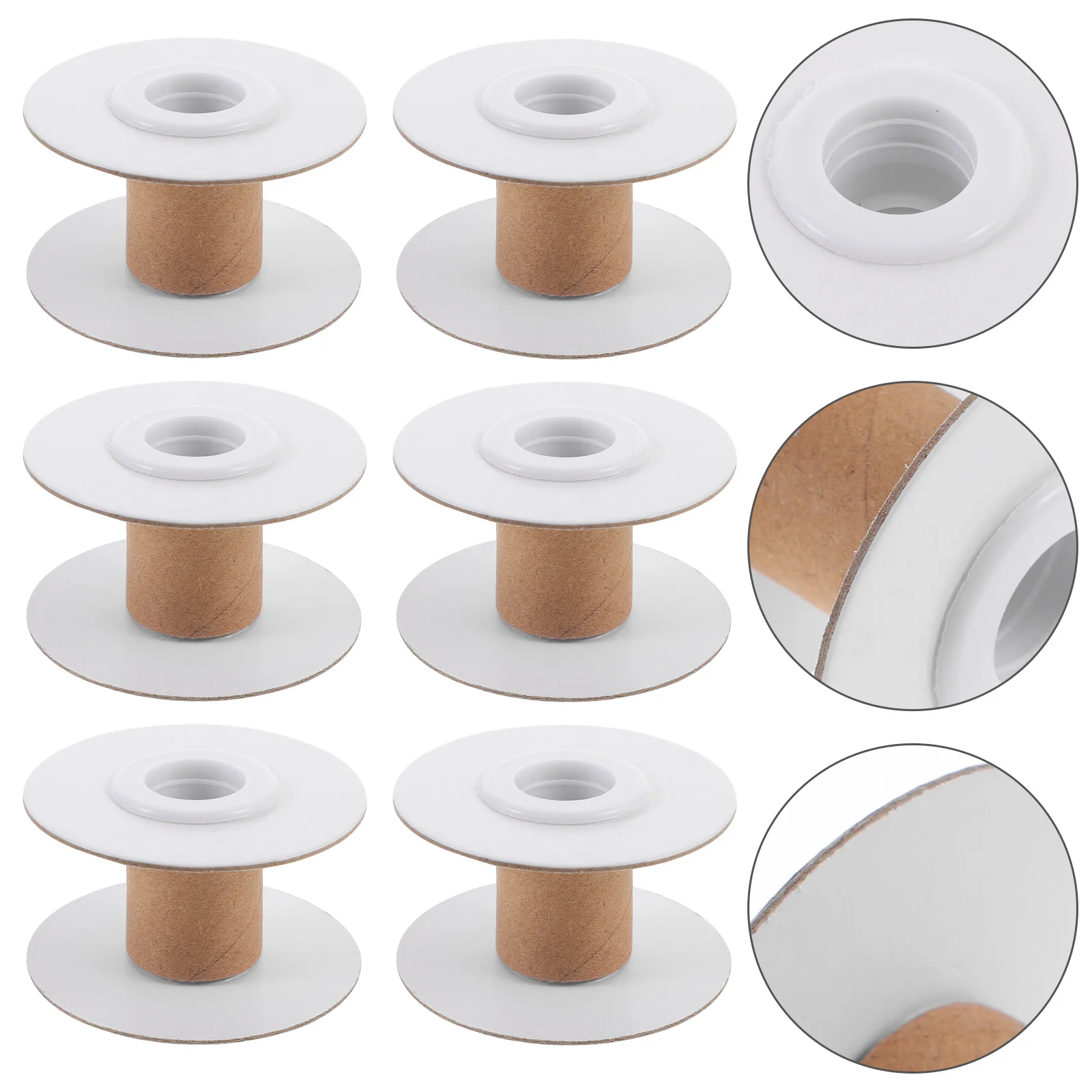 10pcs Paper Bobbins Thread Spools Yarn Embroidery Empty Wire Thick Cords Small Bulk Storage Organizer Knitting Weaving Craft