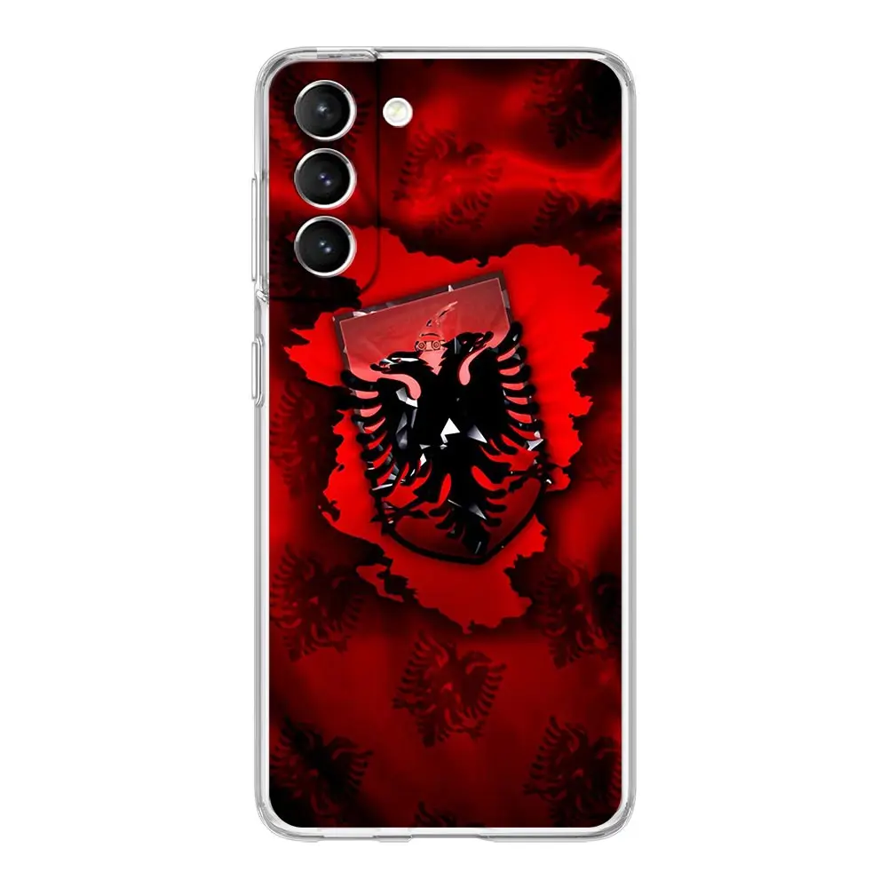 Phone Case For Samsung Galaxy S25 S24 S23 FE S22 Ultra S20 S21 5G S10 S9 Plus S10E S8 Soft Clear Cover Albania Albanians Flag