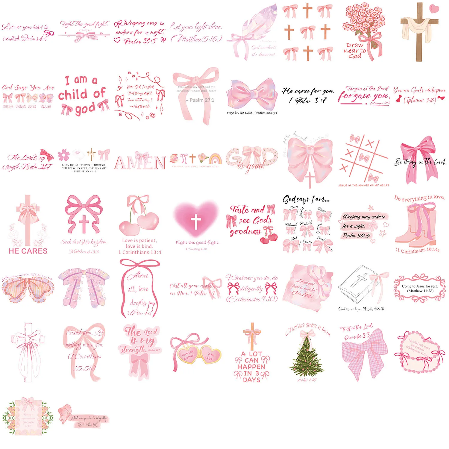 50/100PCS Transparente PET Rosa Fliege Aufkleber Gemalt DIY Telefon Dekorative Notebook Schreibwaren Aufkleber