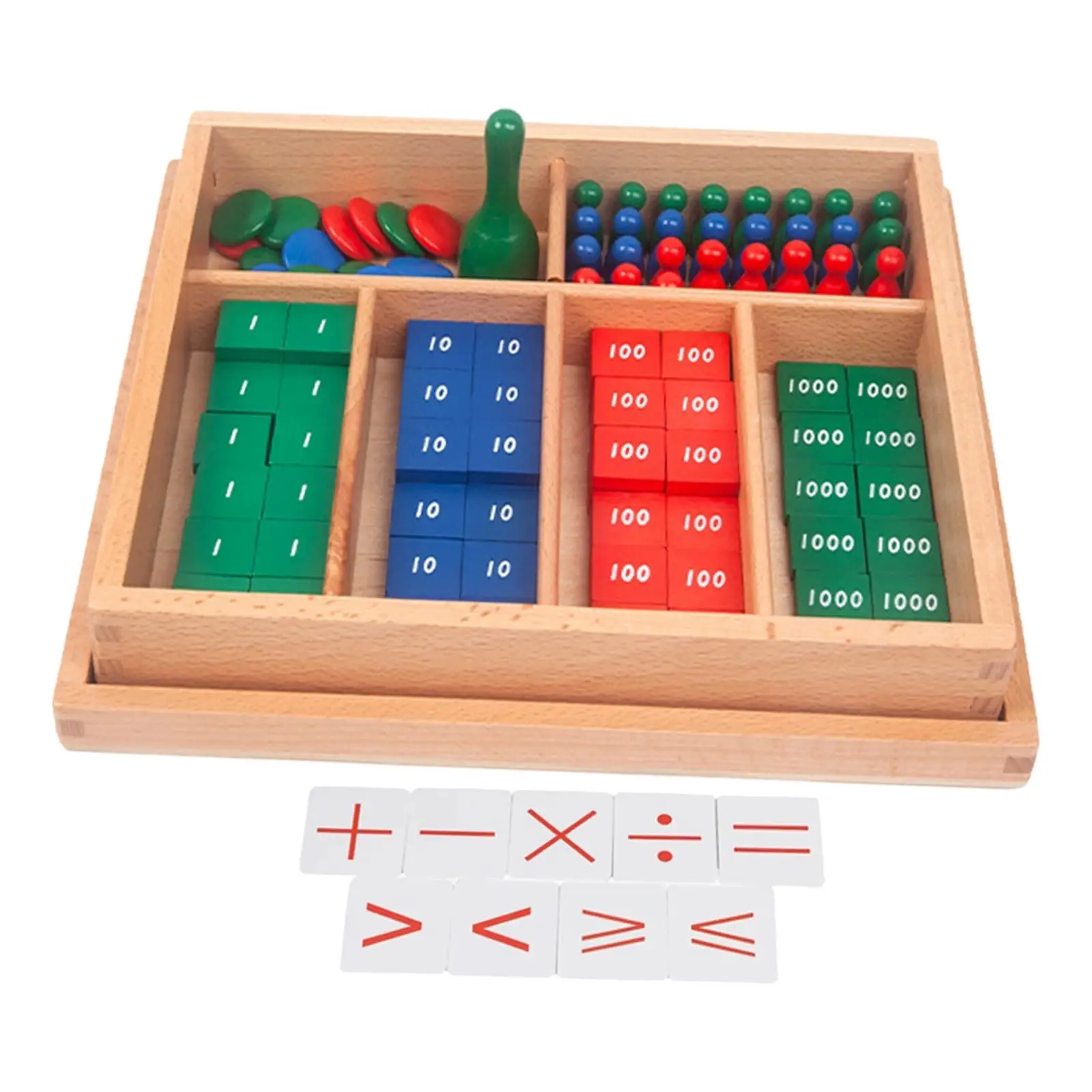 Montessori Kids Math Stamp Game Wooden Educational Toy for Kindergarten Classroom Learning and Home Math Practice