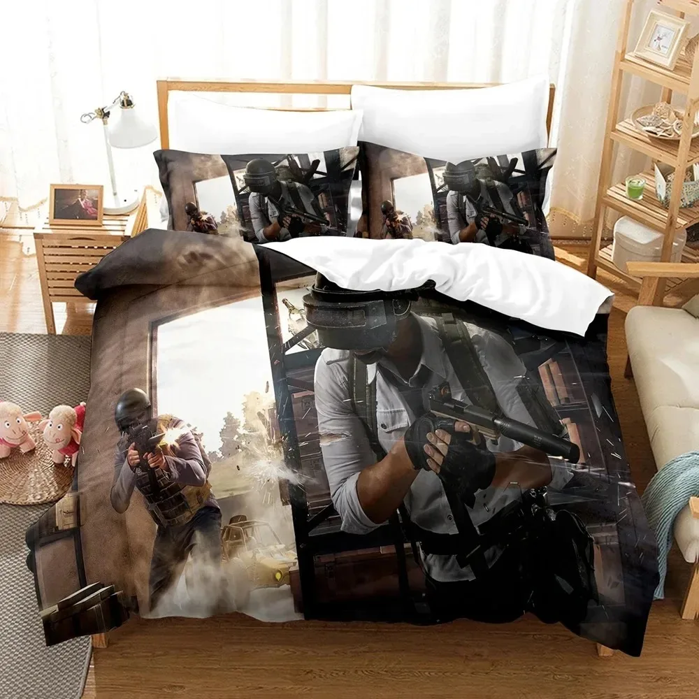 3D Print Game Battlegrounds PUBG Bedding Set Boys Girls Twin Queen Size Duvet Cover Pillowcase Bed Boys Adult Home Textileextile