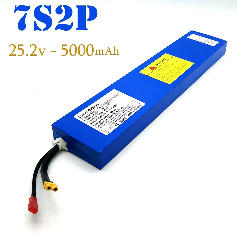 

2026 new 7S2P 18650 Li-ion Rechargeable battery 25.2V 5.0Ah Battery Pack For 29.4V Electric Scooter battery+ Charger