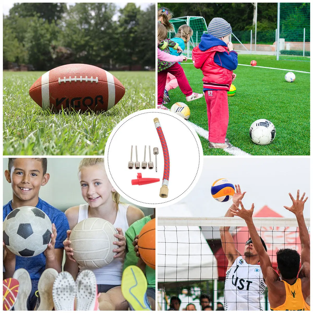 

14 pcs Pump Adapter Tool For Airbed Rowing Boat Heavy Duty Inflation Needle Connector Pump Accessory Cycling