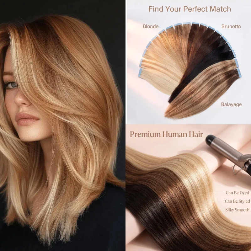 100% Human Hair Tape In Extensions 20pcs 14inch #1B P4-613 30g For Party Fullness & Texture Reusable Wholesale