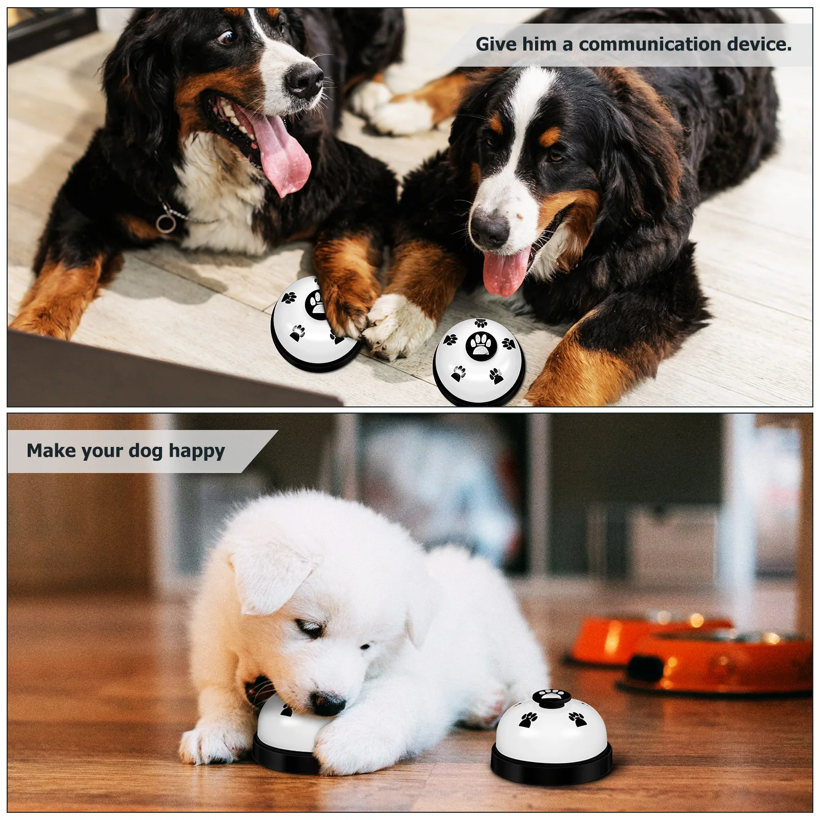

3Pcs Dog Cat Training Bells Pet Potty Training Bell Non-Skid Base Communication Tool Press Bell Counter Reception Bar