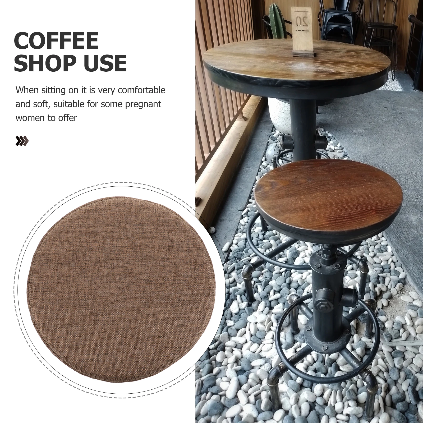 

Round Stool Cushion Padded Cushions Chair Seat Removable Slipcovers Pads for Liner