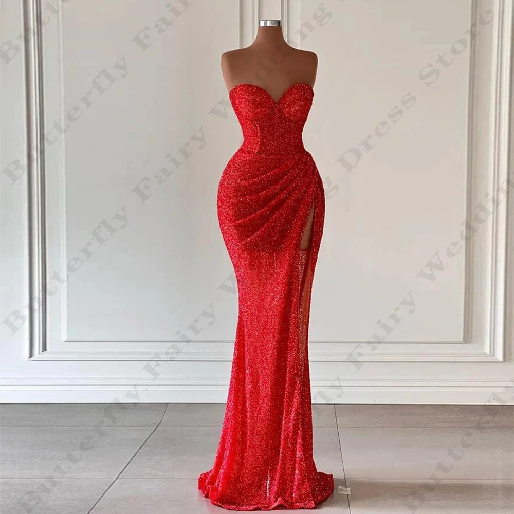 Sexy Mermaid Backless Evening Dresses Fashion Off Shoulder Sleeveless High Split For Women Fascinating Prom Gowns Customized