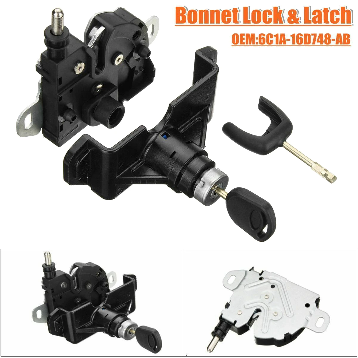 for Ford Transit MK7 2006-2011 Bonnet Hood Lock and Latch Complete Set with 2 Keys