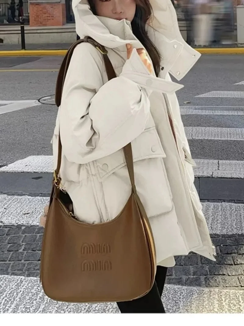 Down Cotton Jacket Women's Short Style 2025 New Korean Version Loose Fashionable Green Hooded Bread Coat Outerwear w1425