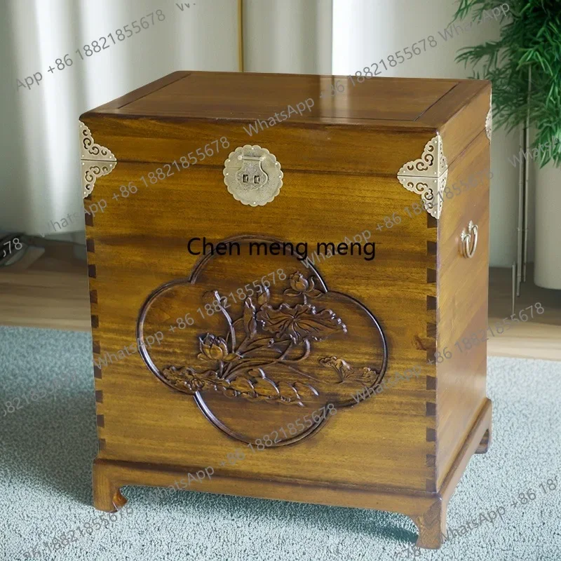 

DD Camphor wooden box cabinet pure solid wood storage box anti-moth books calligraphy and painting corner cabinet